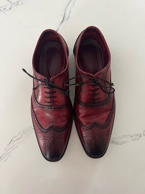 Lethato Wingtip Oxford Leather Shoes Men Size 12.5
